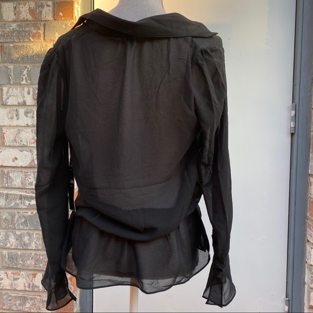 NWT Love Stitch Black woman's blouse M - Picture 9 of 10